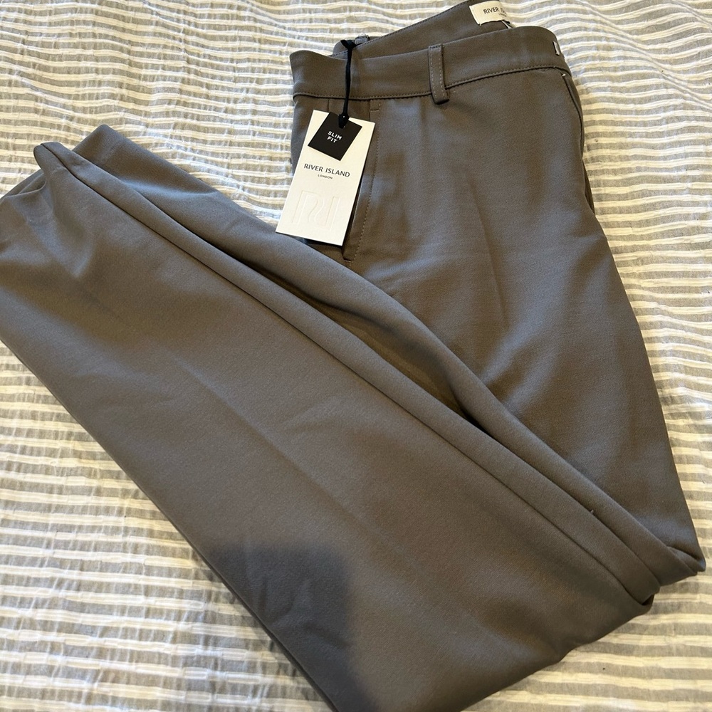 NWT grey slim fit pants